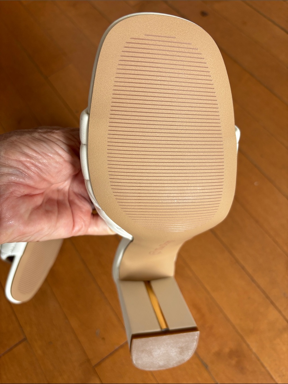 The Drop Quilted White Block Heel Mule - Picture 3 of 4